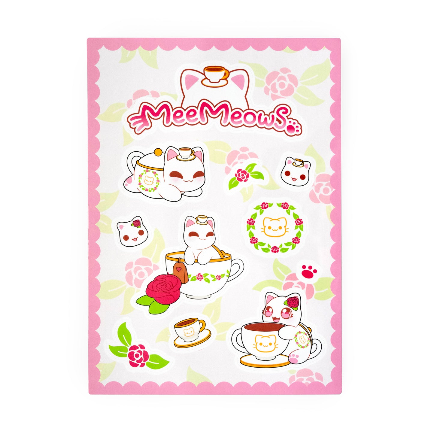 Tea Cat Puffy Stickers