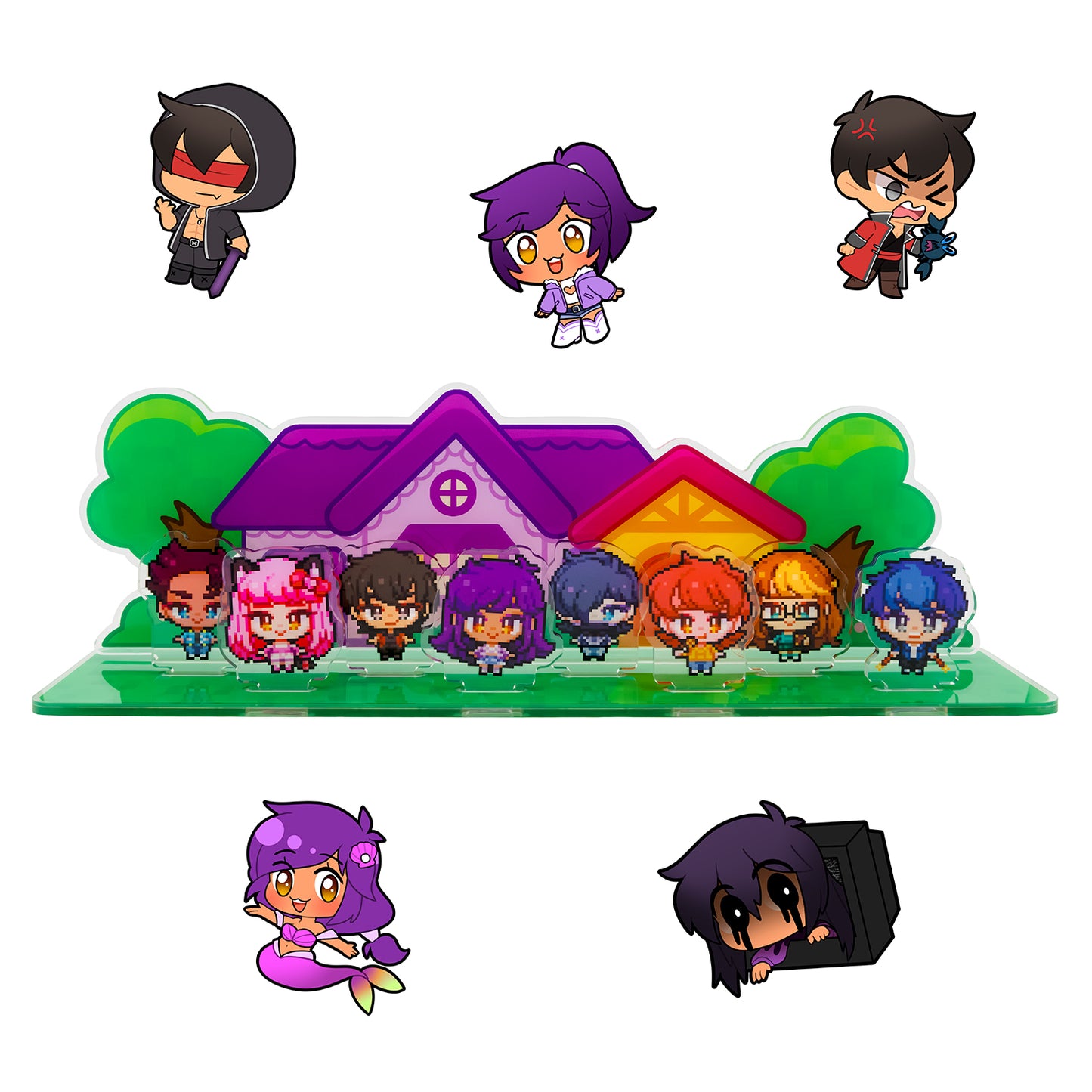 Aphmau & Friends Pixel Standee & Sticker Pack Bundle