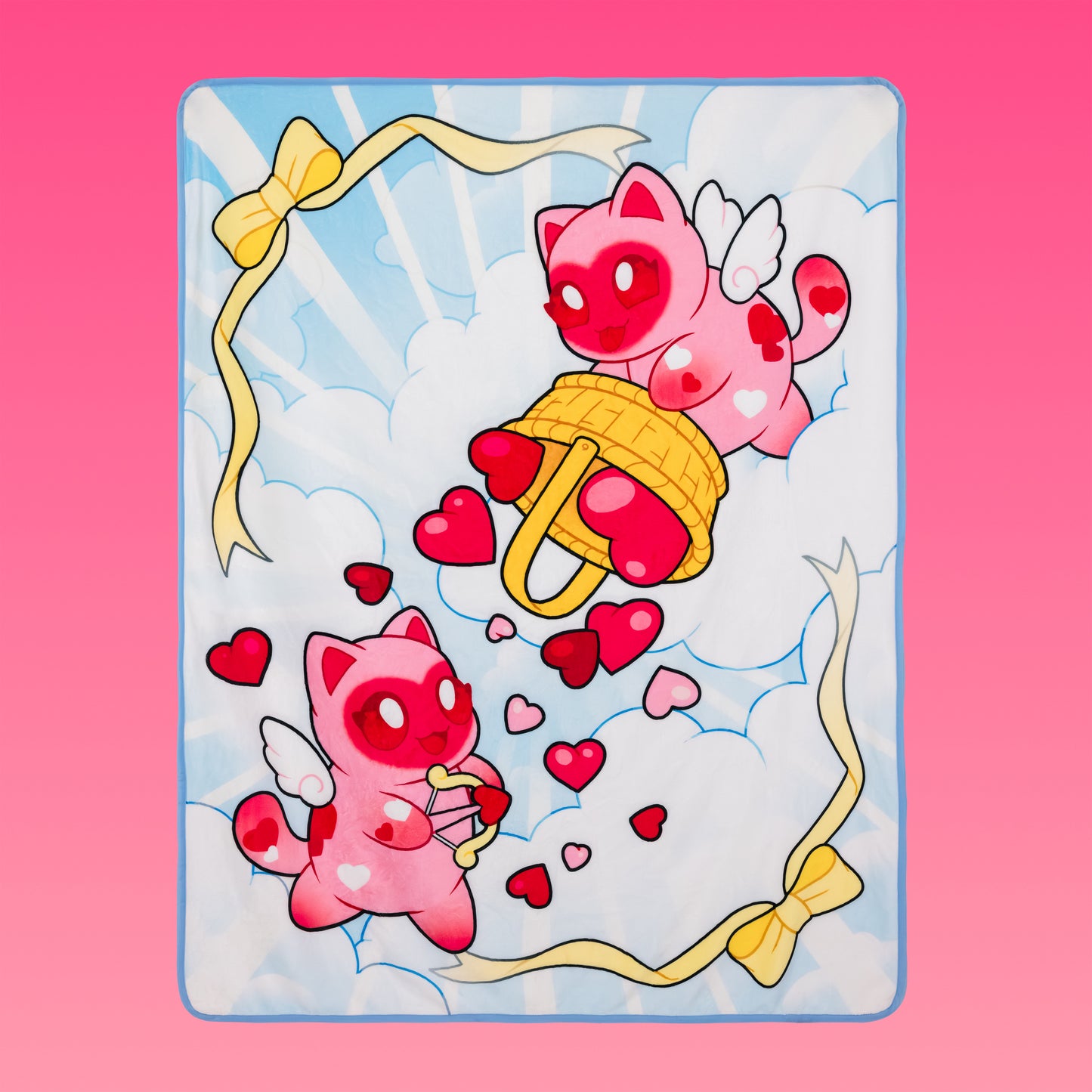 Cupid Cat Fleece Blanket