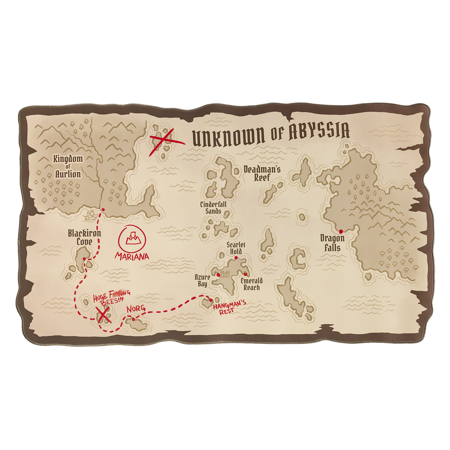 Mermaid Tales Map Desktop Mousepad Mat