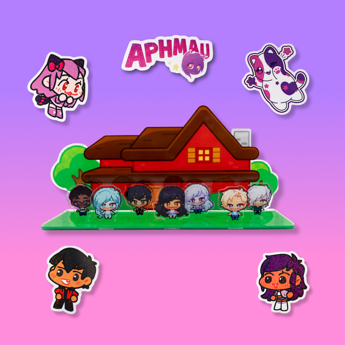Aaron’s House Pixel Standee & Sticker Pack Bundle