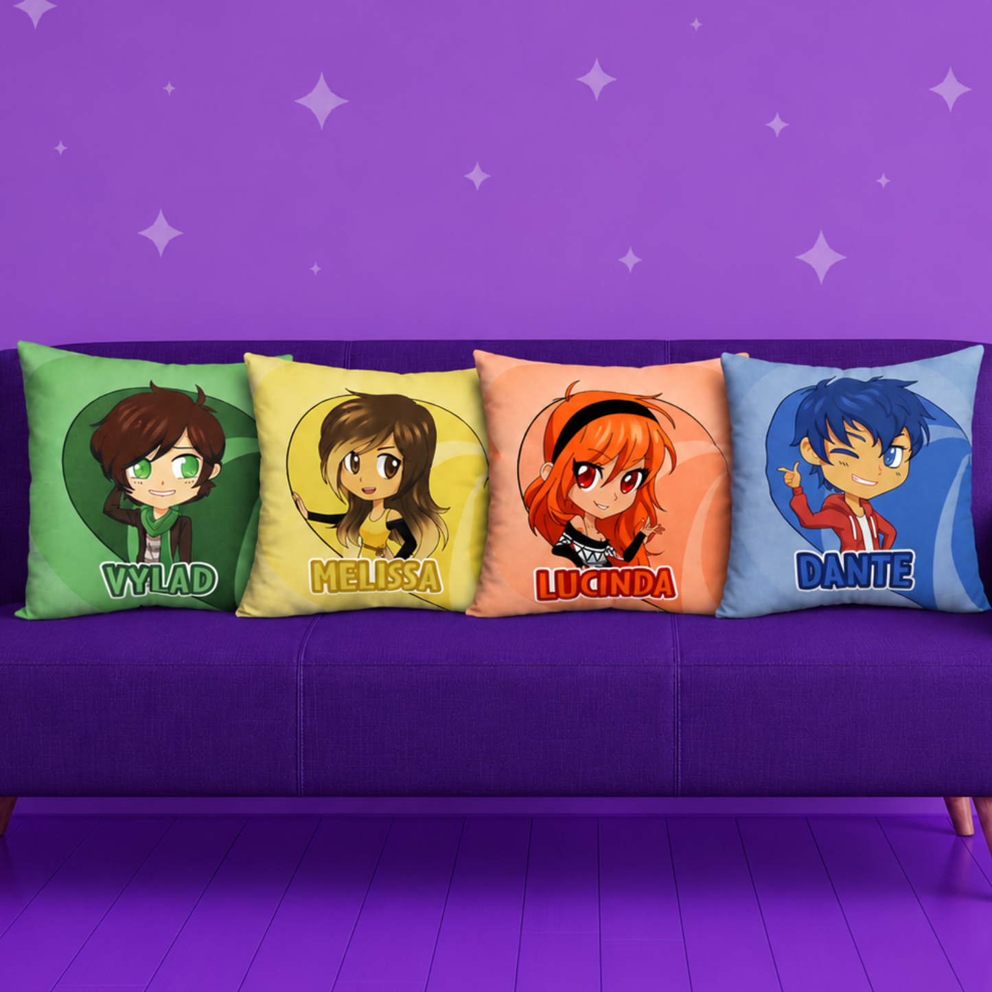 4-Piece Character Pillow Bundle