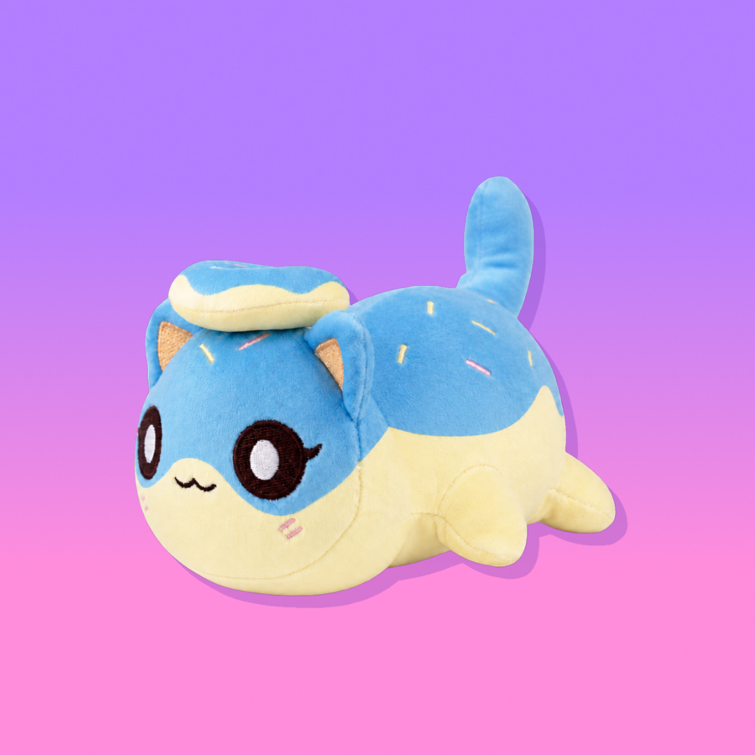 6” Blue Donut Cat Plush
