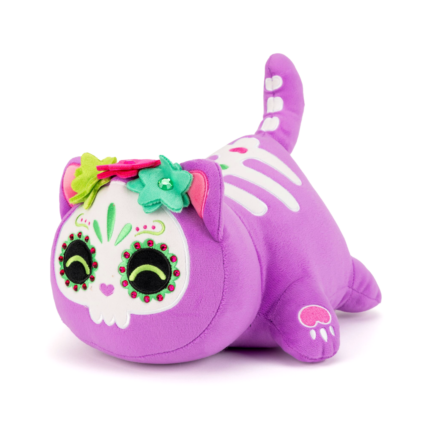 Purple Sugar Skull Cat Plush