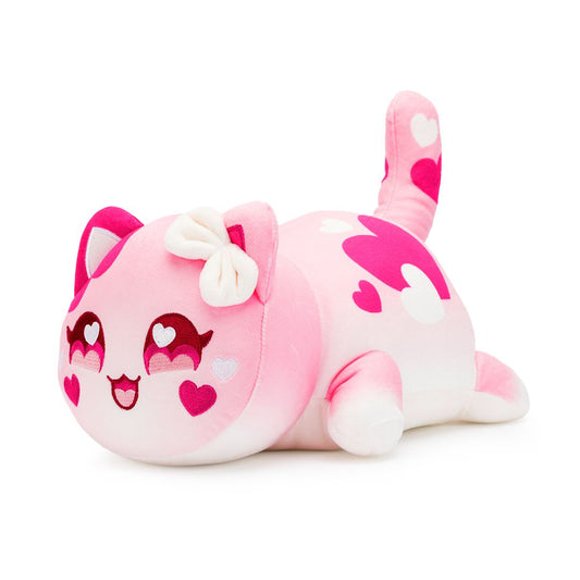 Pink Hearts Cat Plush