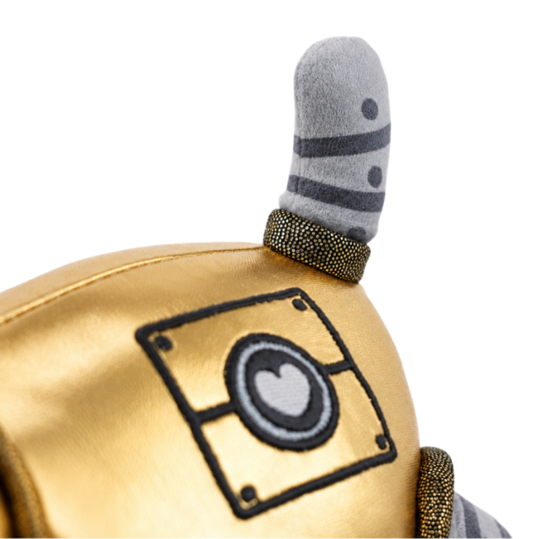 6” Black and Gold Robot Cat Plush