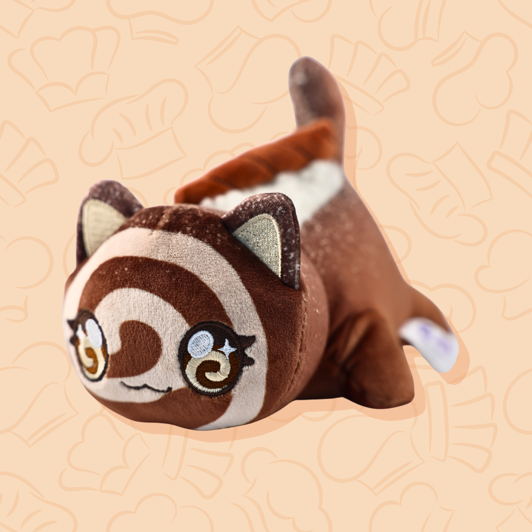 6" Chocolate Swirl Cake Cat Plush